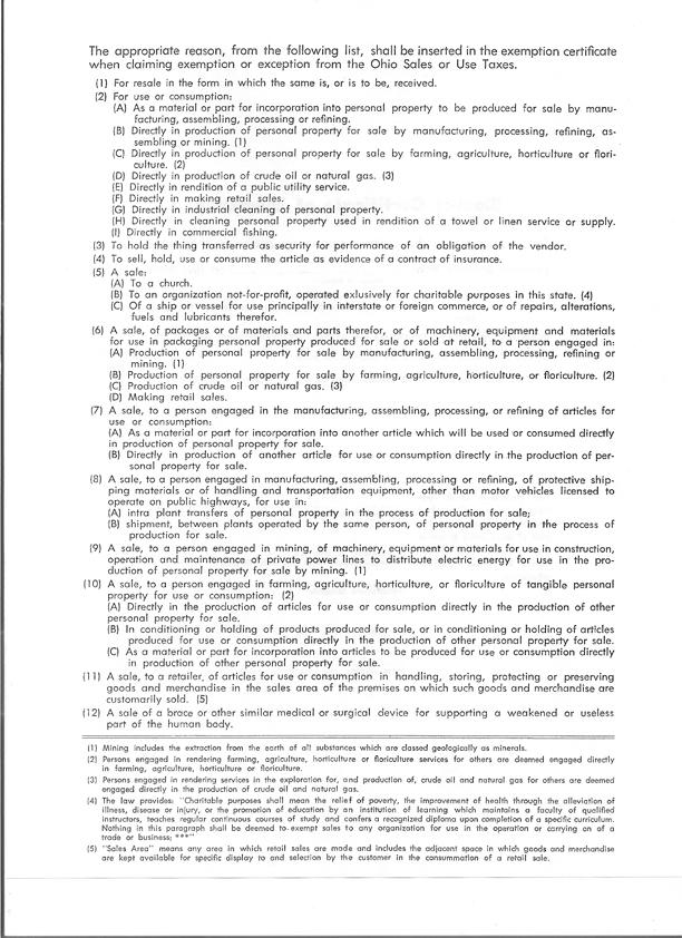 ohio tax exempt ohio blanket certificate of exemption form