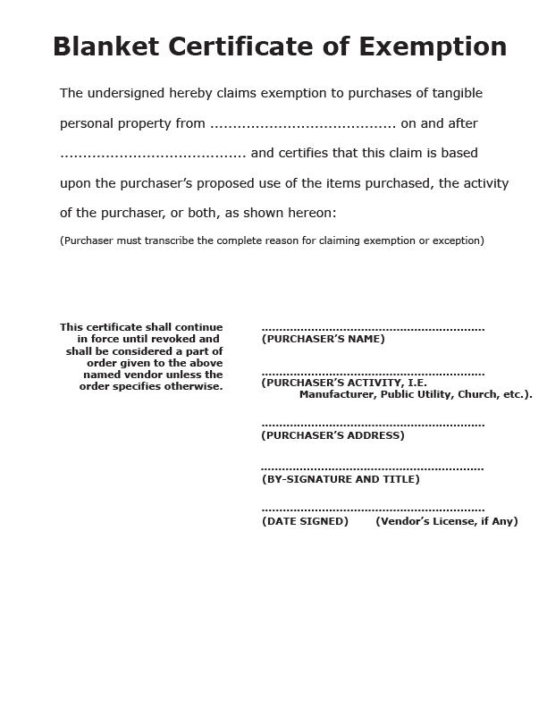ohio tax exempt ohio blanket certificate of exemption form